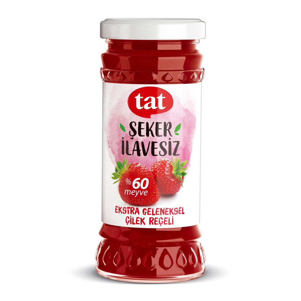 Tat Şekersiz Çilek Reçeli - Şeker İlavesiz Çilek Receli 270 gram