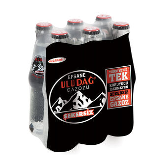 Uludağ Karışık Meyveli Şekersiz Gazoz - Şekersiz Gazoz 250 ml x 6 Adet