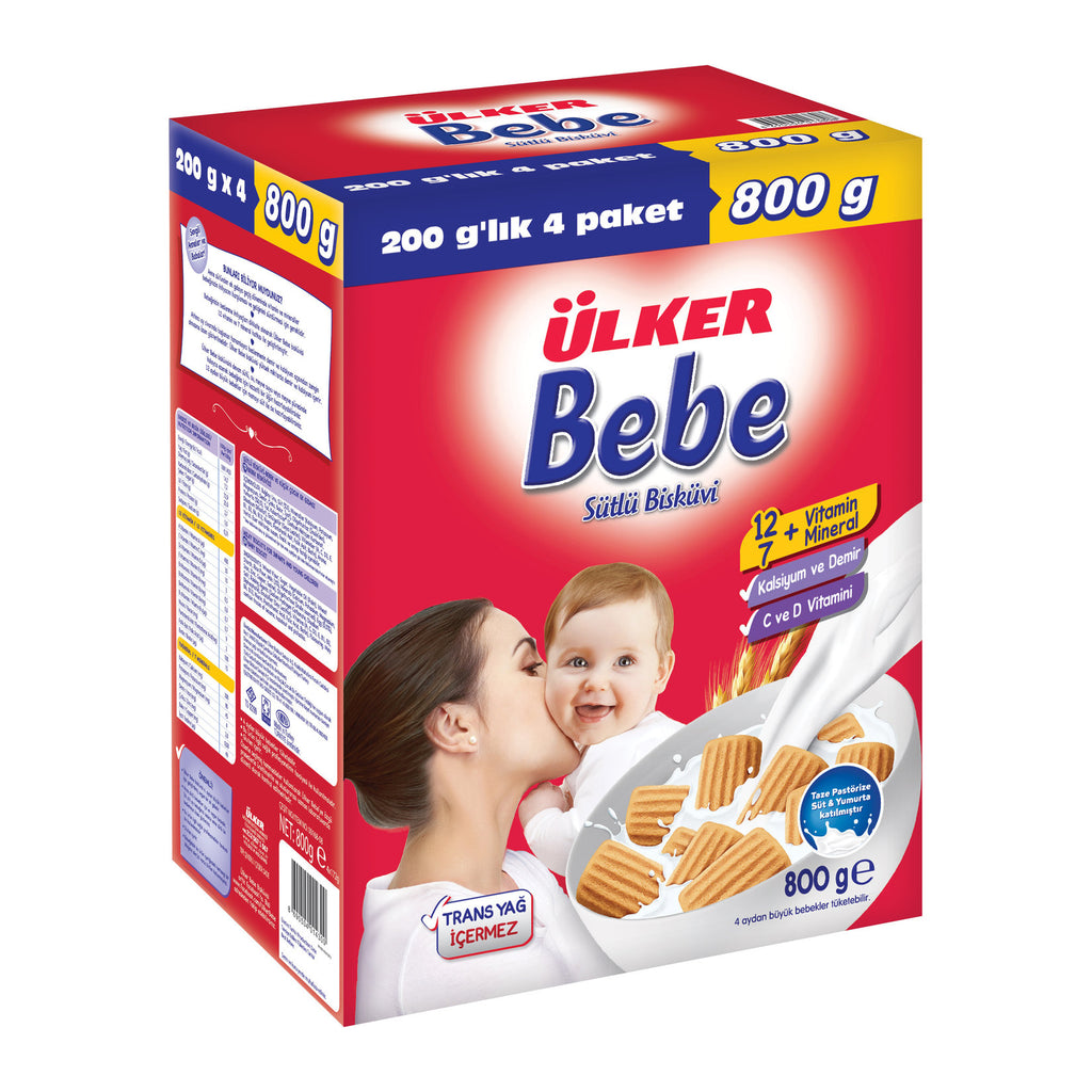 Ülker Baby Sütlü Bisküvi - Bebe Sütlü Bisküvi 800 gram