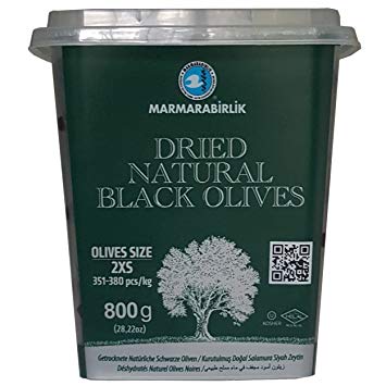 Marmarabirlik Kurutulmuş Doğal Siyah Zeytin - Kuru Sele Zeytin (2XS) 800 gram