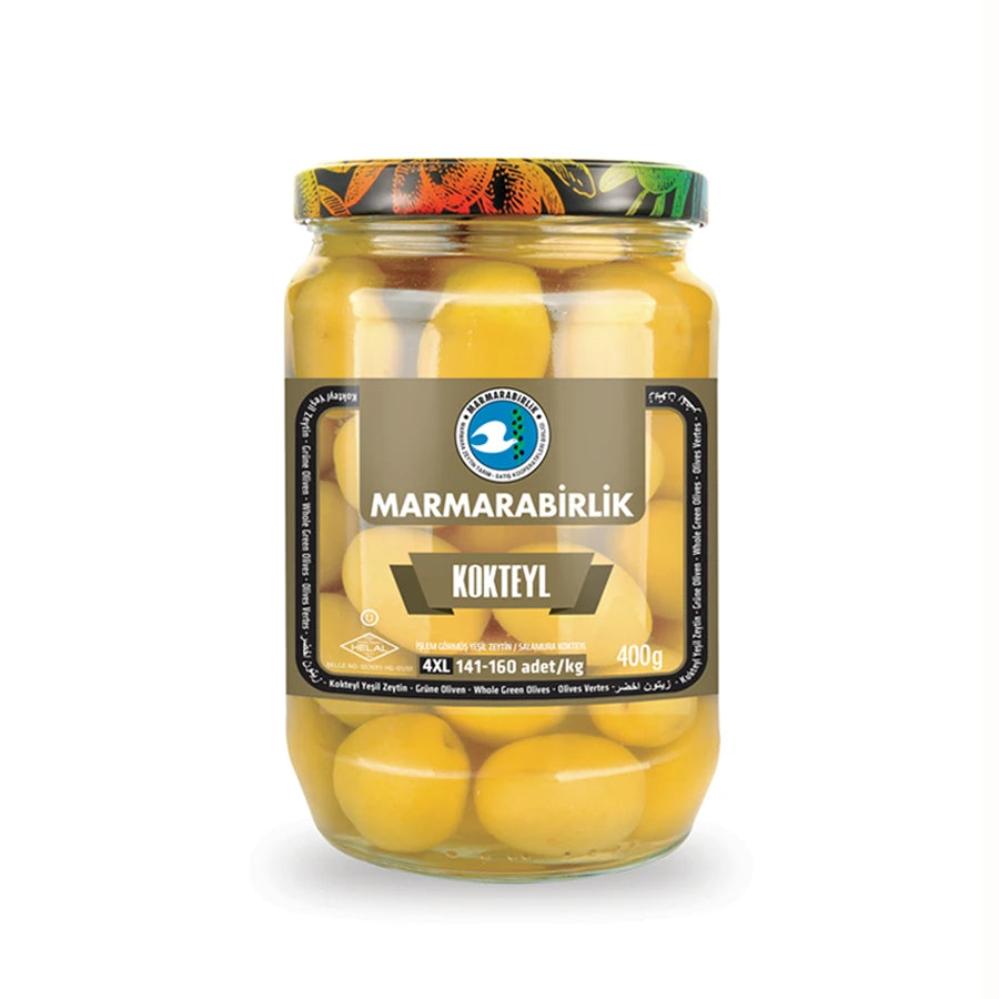 Marmarabirlik Kokteyl Yeşil Zeytin 400 gr - Marmarabirlik Kokteyl Yeşil Zeytin 4XL 400gr