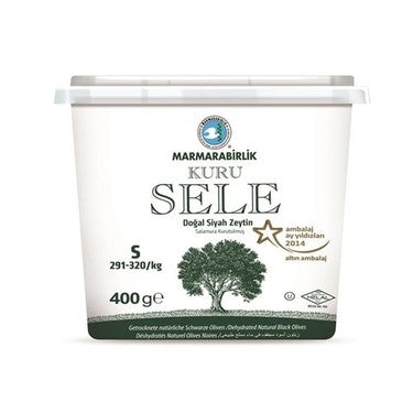 Marmarabirlik Kurutulmuş Doğal Siyah Zeytin - Kuru Sele Zeytin (S) 400 gram