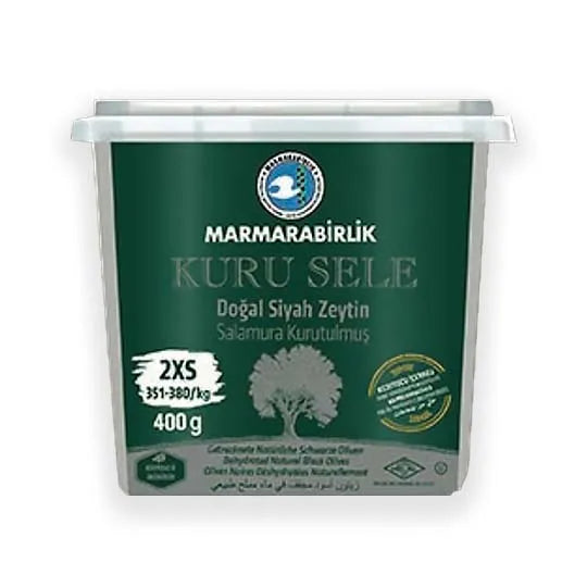 Marmarabirlik Kurutulmuş Doğal Siyah Zeytin - Kuru Sele Zeytin (2XS) 400 gram