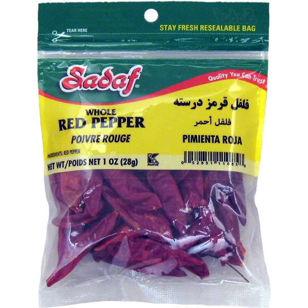 Sadaf Whole Red Pepper - Butun Kirmizi Biber 1 oz