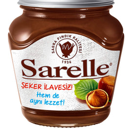 Sarelle Hazelnut Spread with Cocoa No Sugar - Findik Kremasi Seker Ilavesiz 350 gram