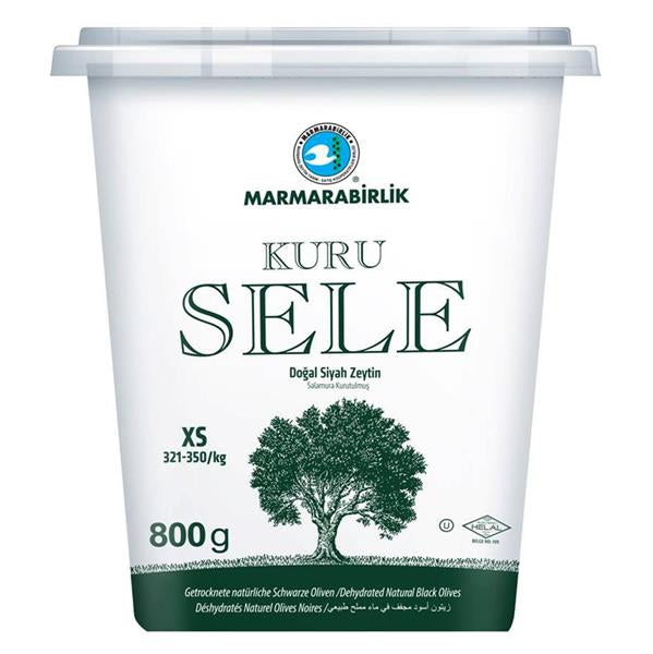 Marmarabirlik Dried Natural Black Olives - Kuru Sele Zeytin (S) 800 gram