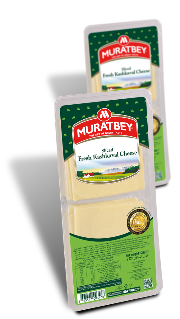 Muratbey Sliced Fresh Kashkaval - Dilimli Kasar Peyniri 225 gram