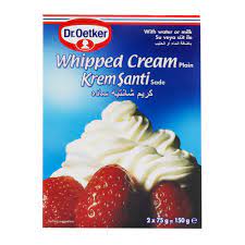 Dr Oetker Whipped Cream Plain - Krem Santi 75 gram x 2 Pieces