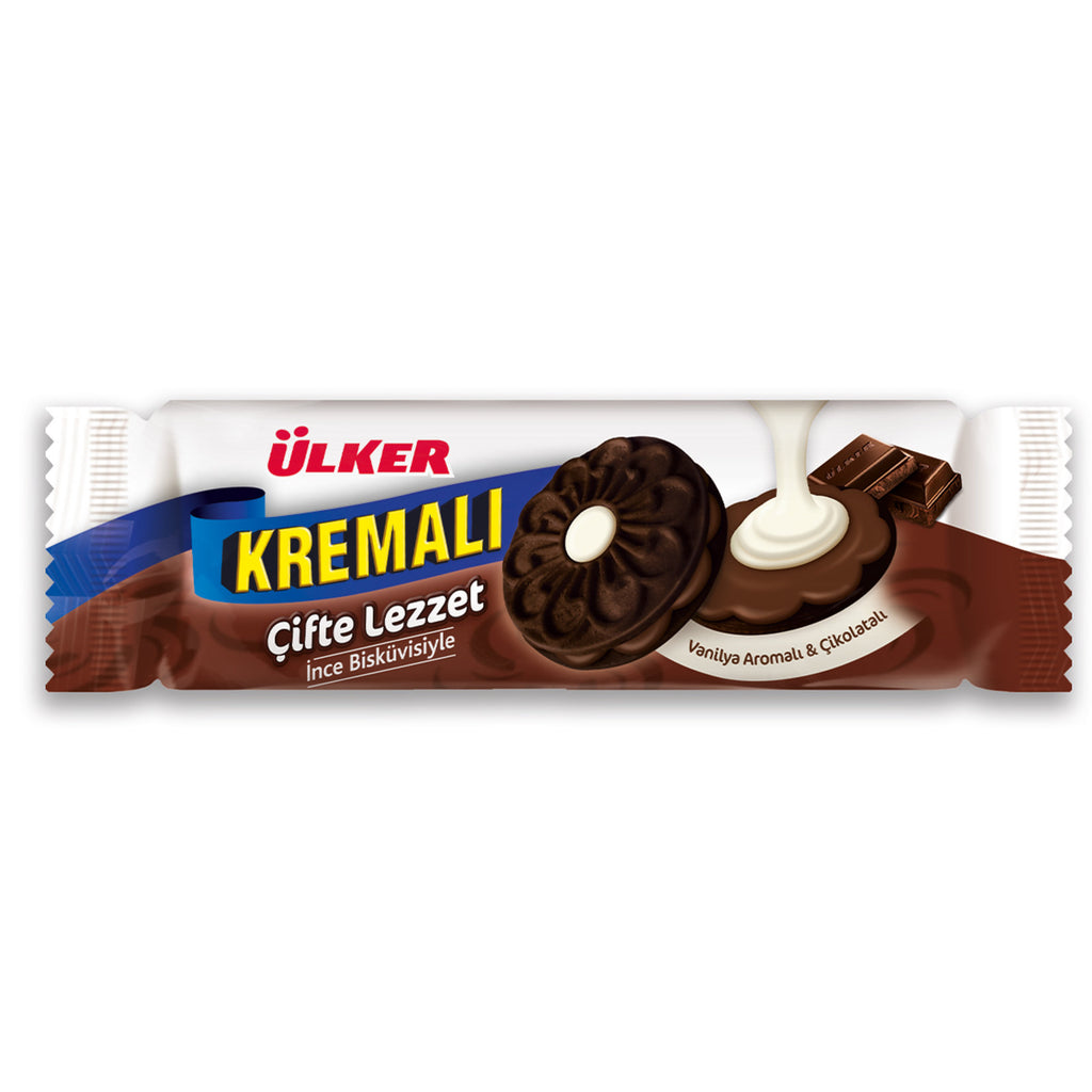 Ulker Biscuits with Cream Chocolate&Vanilla - Kremali Cifte Lezzet 165 gram
