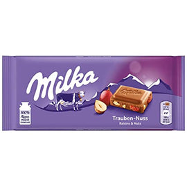 Milka Raisins and Nuts Chocolate - Kuru Uzum ve Yemisli Cikolata 100 gram