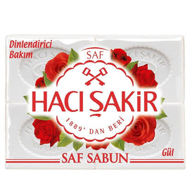 Haci Sakir Natural Rose Soap - Gul Kalip Sabun 4 Pieces x 150 gram