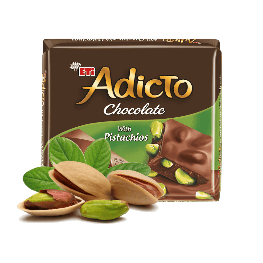 Eti Adicto Chocolate with Pistachio - Antep Fistikli Cikolata 70 gram