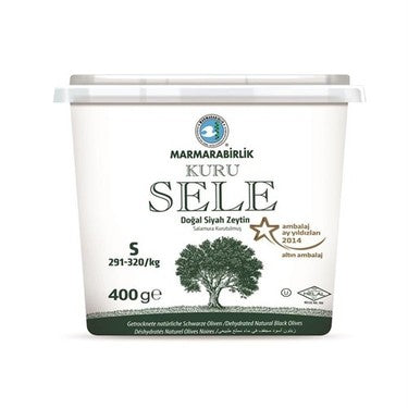 Marmarabirlik Dried Natural Black Olives - Kuru Sele Zeytin (S) 400 gram