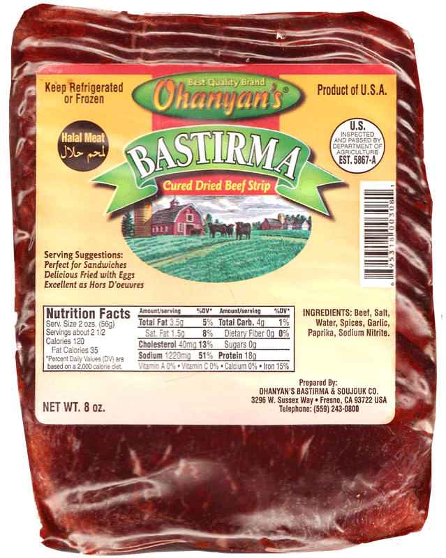 Ohanyan's Bastirma NonFat - Yagsiz Pastirma 227 gram