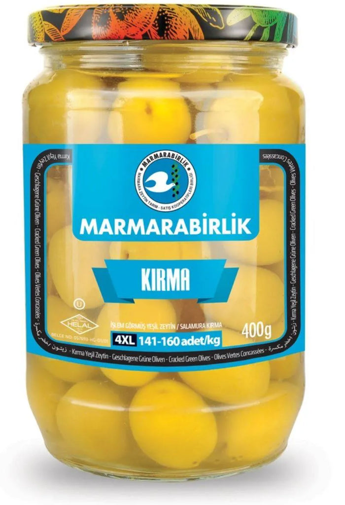 Marmarabirlik	Cracked Green Olives - Kirma Yesil Zeytin (4XL) 400 gr